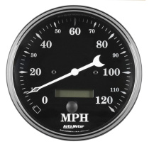 Hastighetsmätare 127mm 120MPH (Elektrisk) OLD TYME BLACK